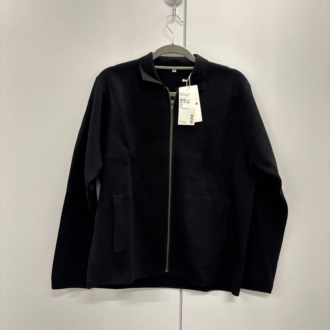 無印良品 Laboオーガニックコットン ジップカーディガン M 黒