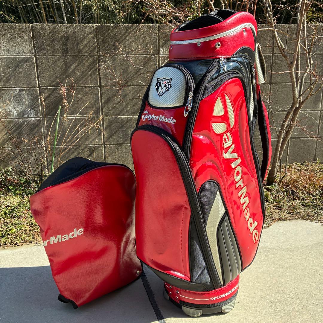 テーラーメイド TP キャディバッグ エナメル 赤 廃盤 スタッフ ツアー