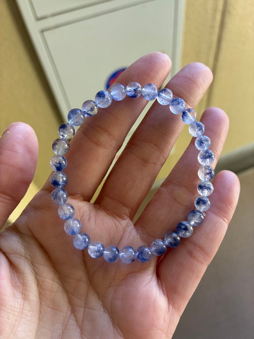 高品質✨高クリア＆濃針マダガスカル産デュモルチェライトインクォーツ　ブレスレット