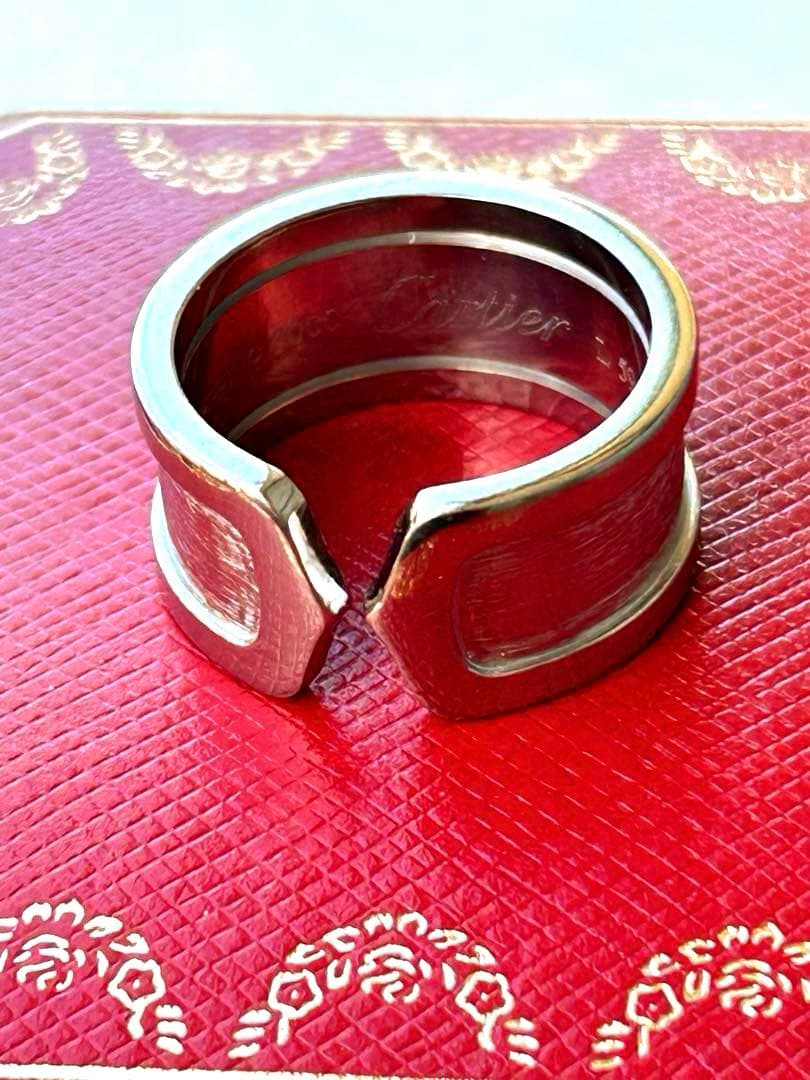 美品★カルティエ Cドゥ リング K18WG 13号 正規店クリーニング済