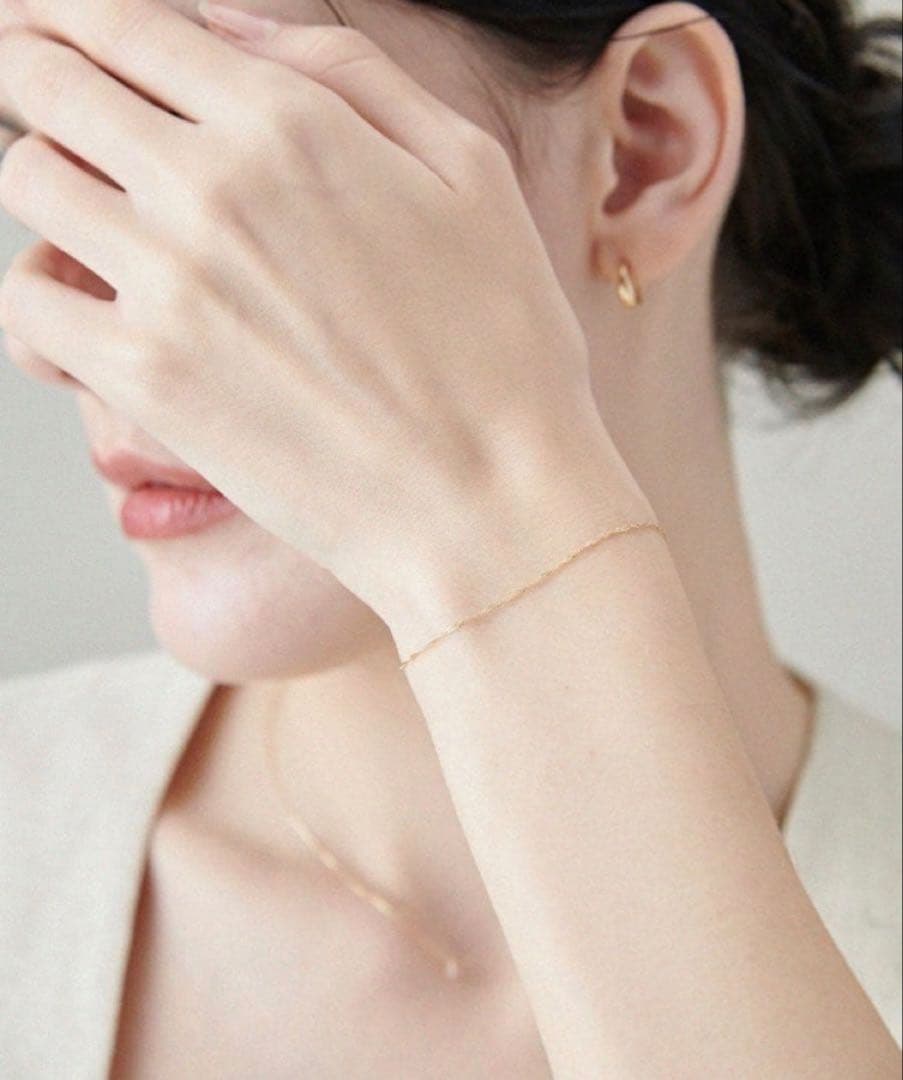 ete ゴールドスクリューチェーンブレスレット