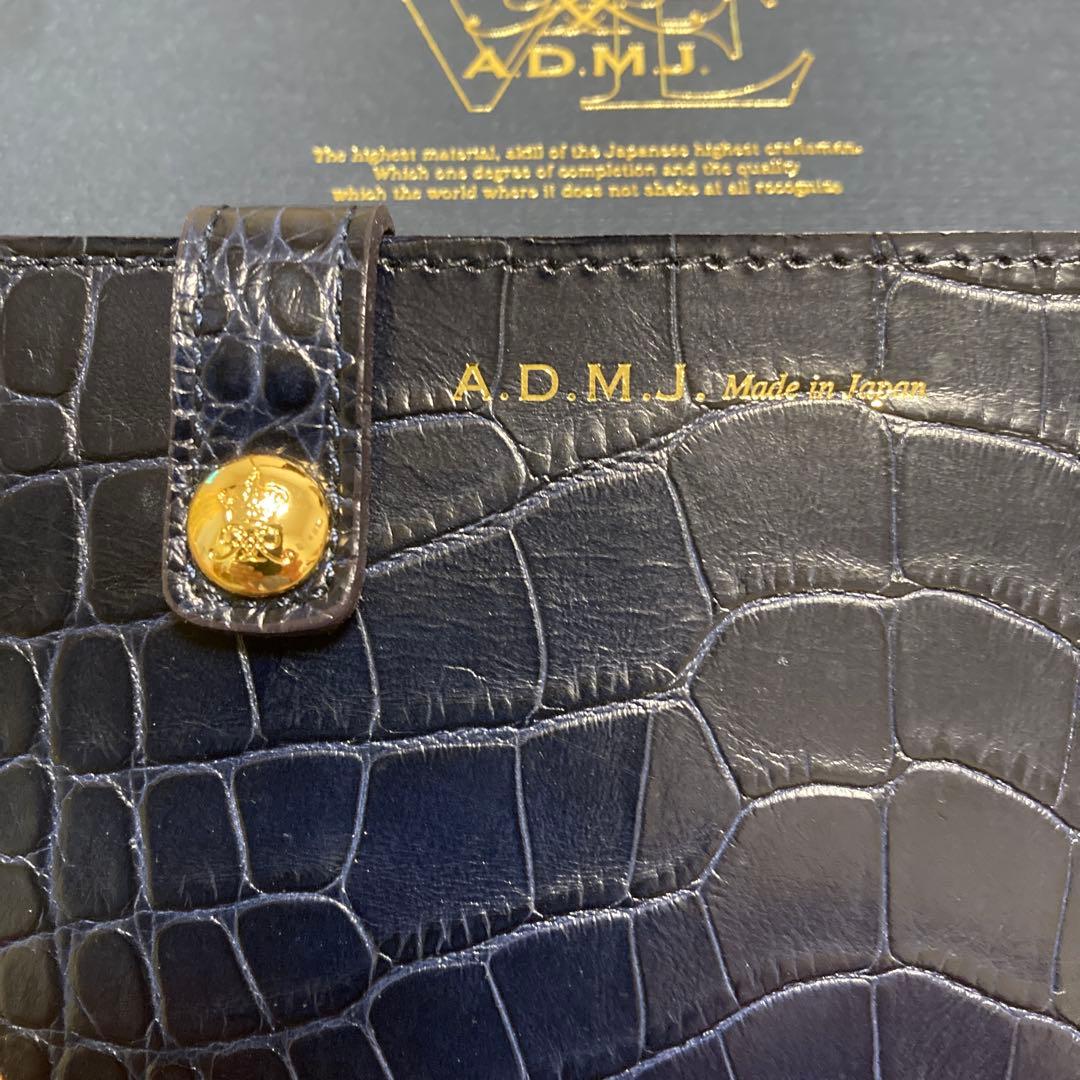 A.D.M.J. クロコダイルレザー 長財布 ネイビー