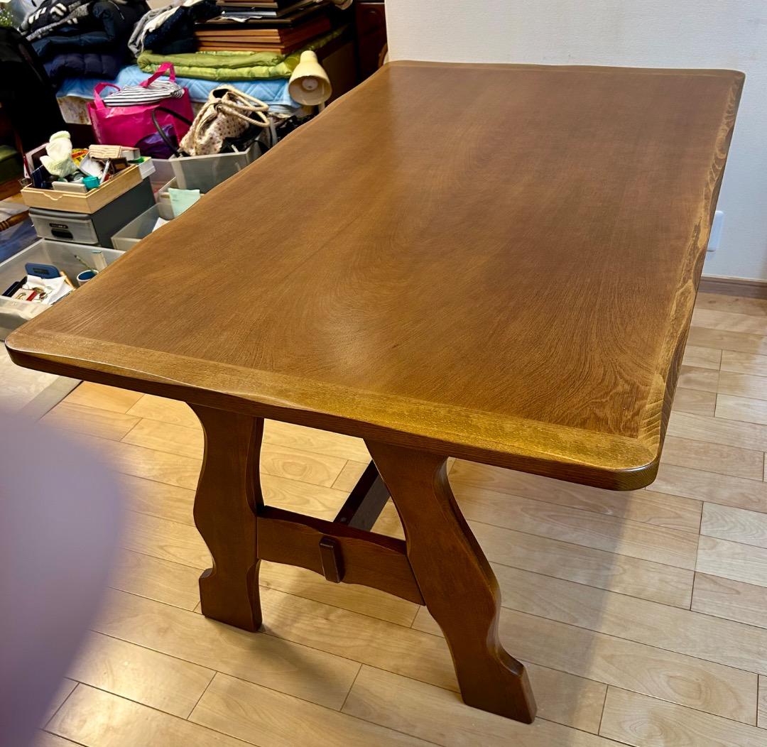 【送料込み】ダイニングテーブル　1,500×920　天然木　柏木工　飛騨家具