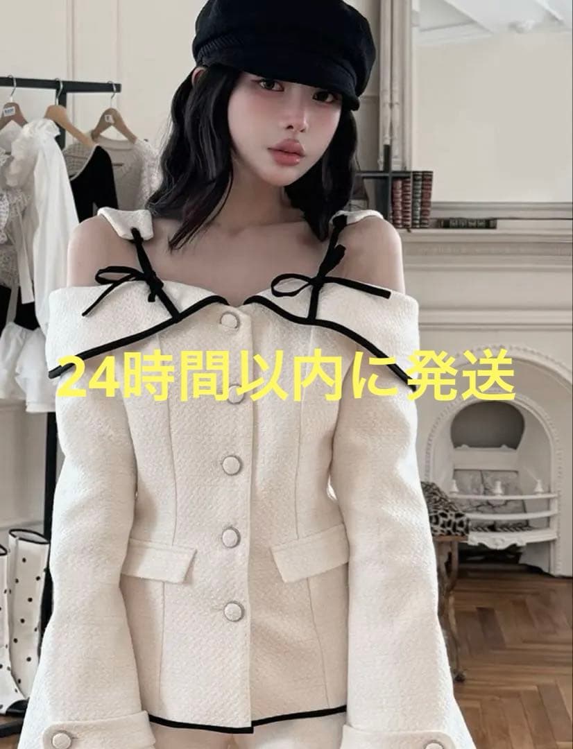 Darich ポンディングツイードオフショルチュニック