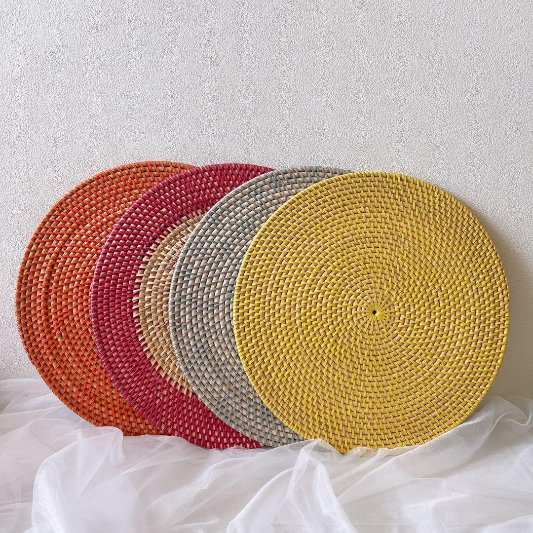 バリ島雑貨　カラーランチョンマット　ラタン　アジアン雑貨　バリ島雑貨