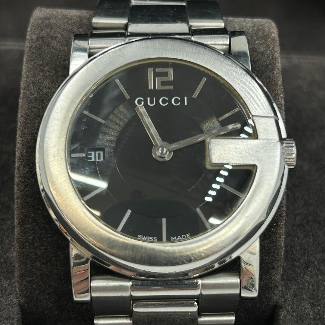 稼動品 グッチ GUCCI メンズ 腕時計 101J ブラック文字盤 クォーツ