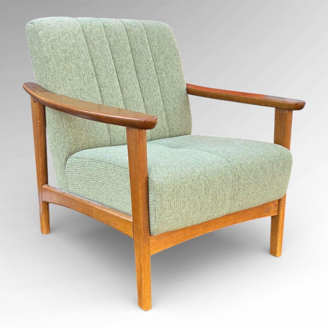 定価9万以上　美品　浜本工芸　チェア　ナラ材　無垢　一枚板　洗濯可　希少　北欧