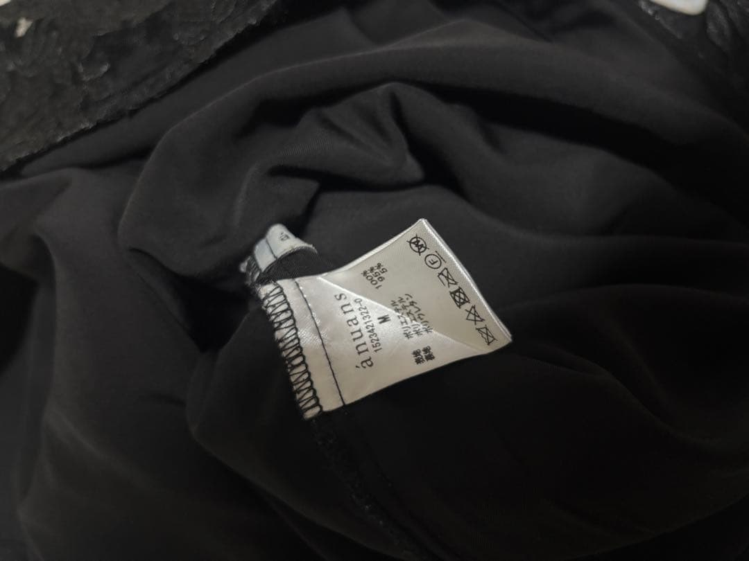 anuans エンブロイダリーレースタイトスカート BLACK/Mサイズ