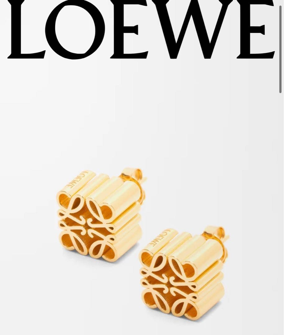 LOEWE アナグラム スタッド ピアス(ゴールド)