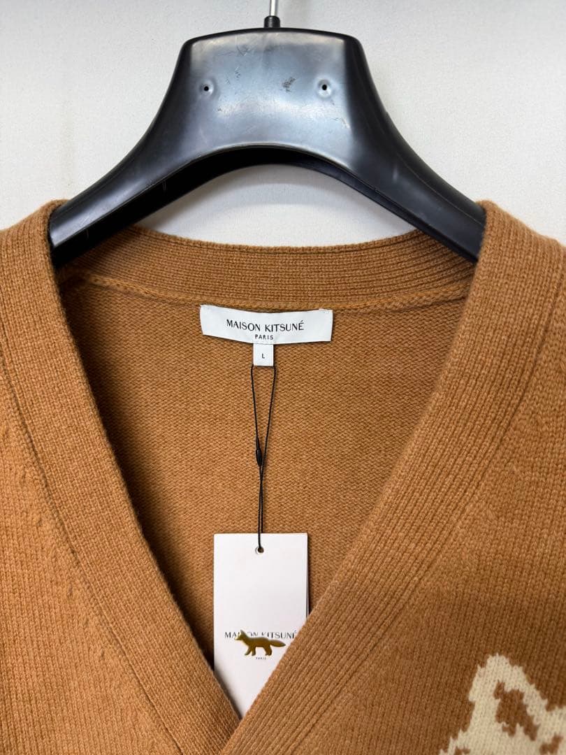 新品未使用MAISON KITSUNE FOX HEAD CARDIGAN L
