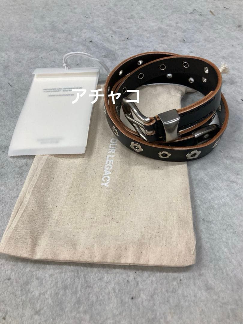 our legacy Flowers On Leather ベルト ブラック