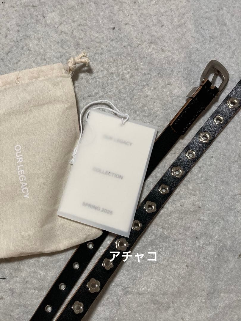 our legacy Flowers On Leather ベルト ブラック