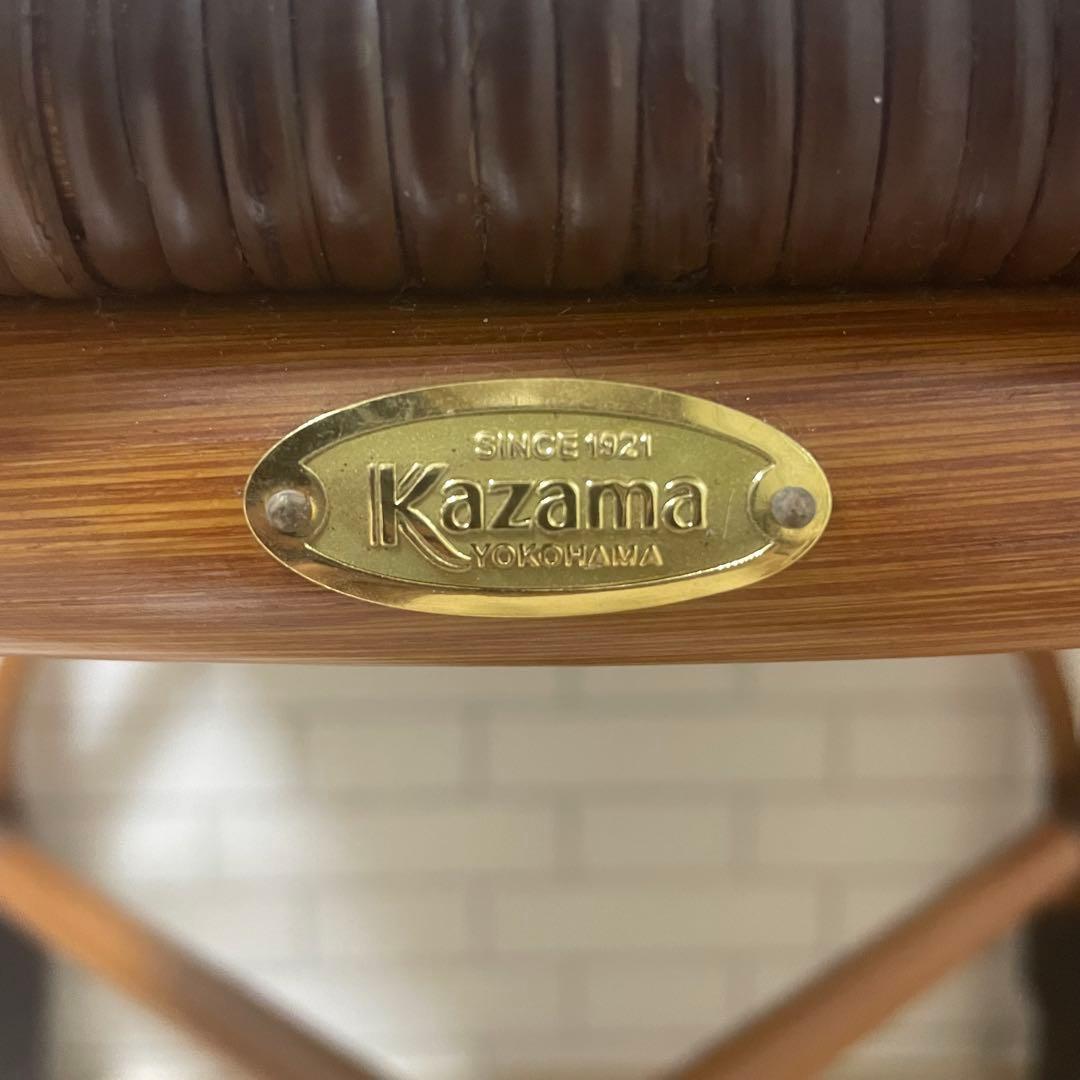 【美品】Kazama ラタンチェア ブラウン ダイニングチェア 籐椅子