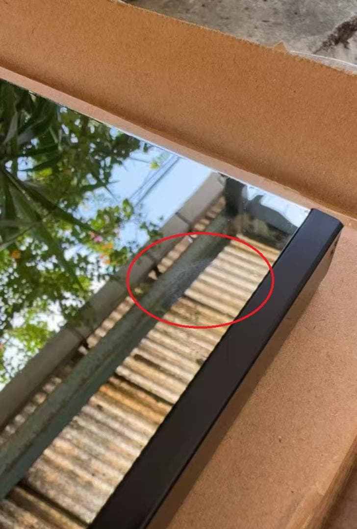 【中古】ダンスミラー 割れない鏡 幅80x160cm 姿見 黒色 21番