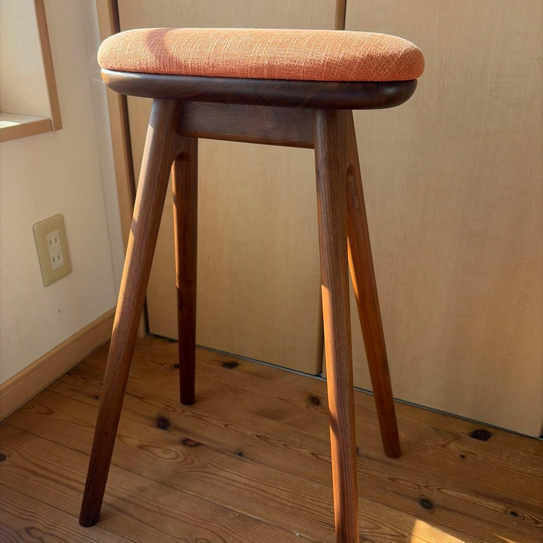 ナガノインテリア オレンジ コッぺ キッチン スツール 木製