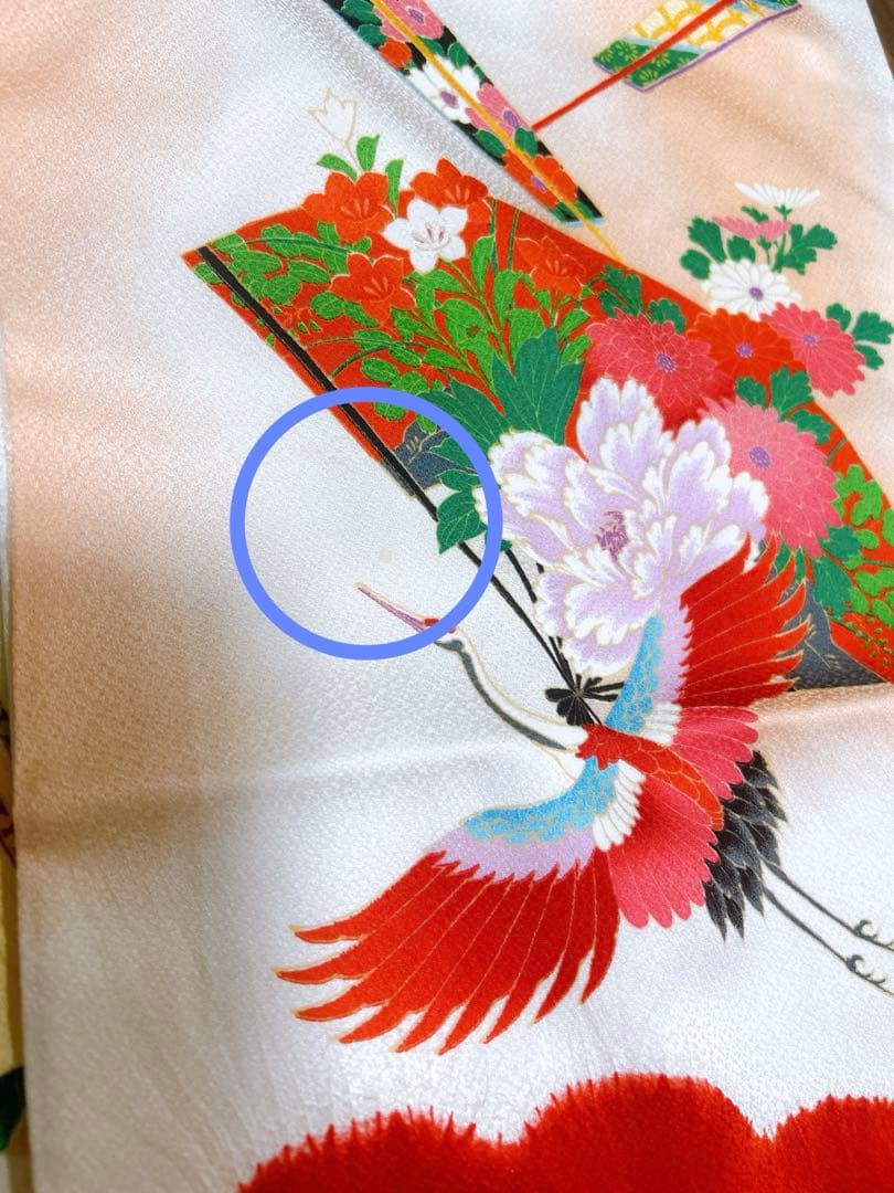 人気総絞り被布♡七五三　3歳　女の子　フルセット　赤　鶴