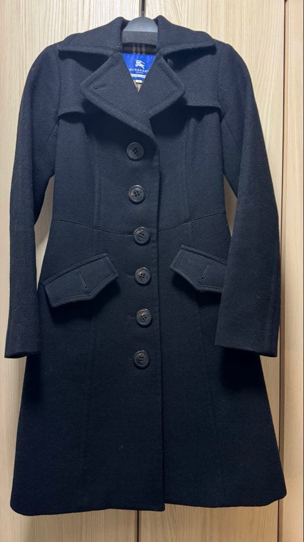BURBERRY BLUE LABEL ウールコート ブラック 38