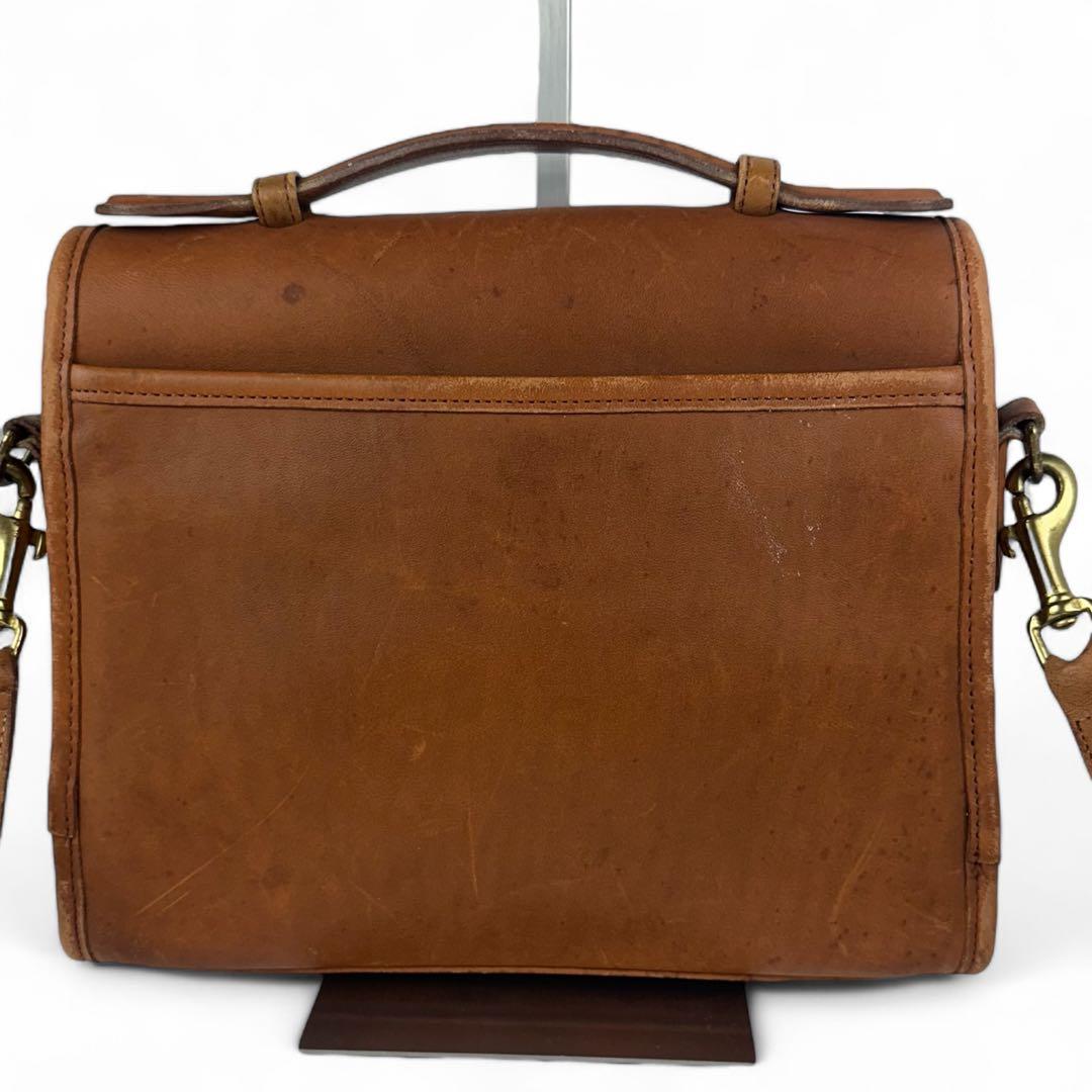 【良品】オールドコーチ メッセンジャーバッグ ターンロック 本革 ベージュC18