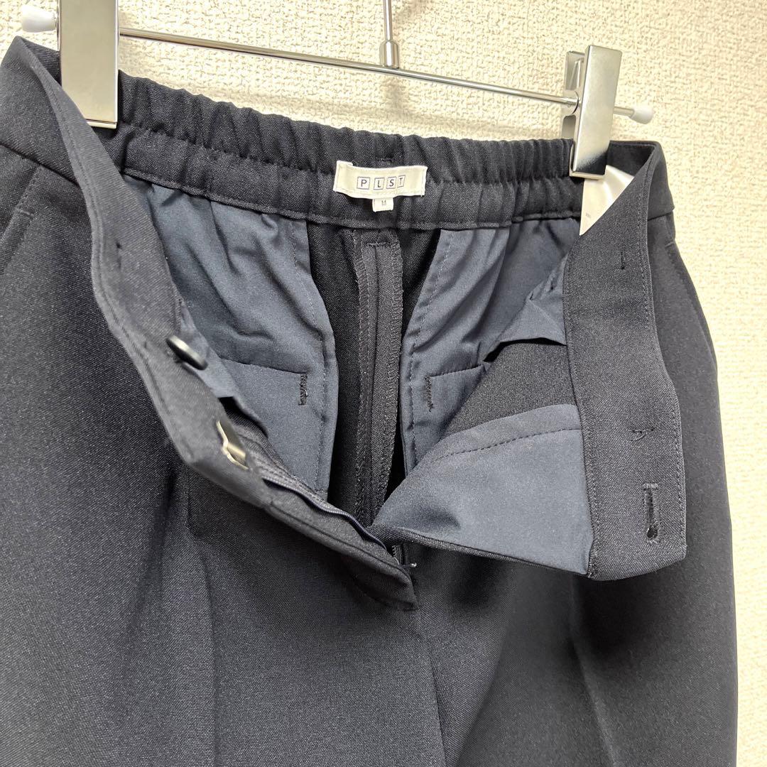 プラステ　セットアップ　スーツ　レディース　ネイビー　ノーカラー 卒業式