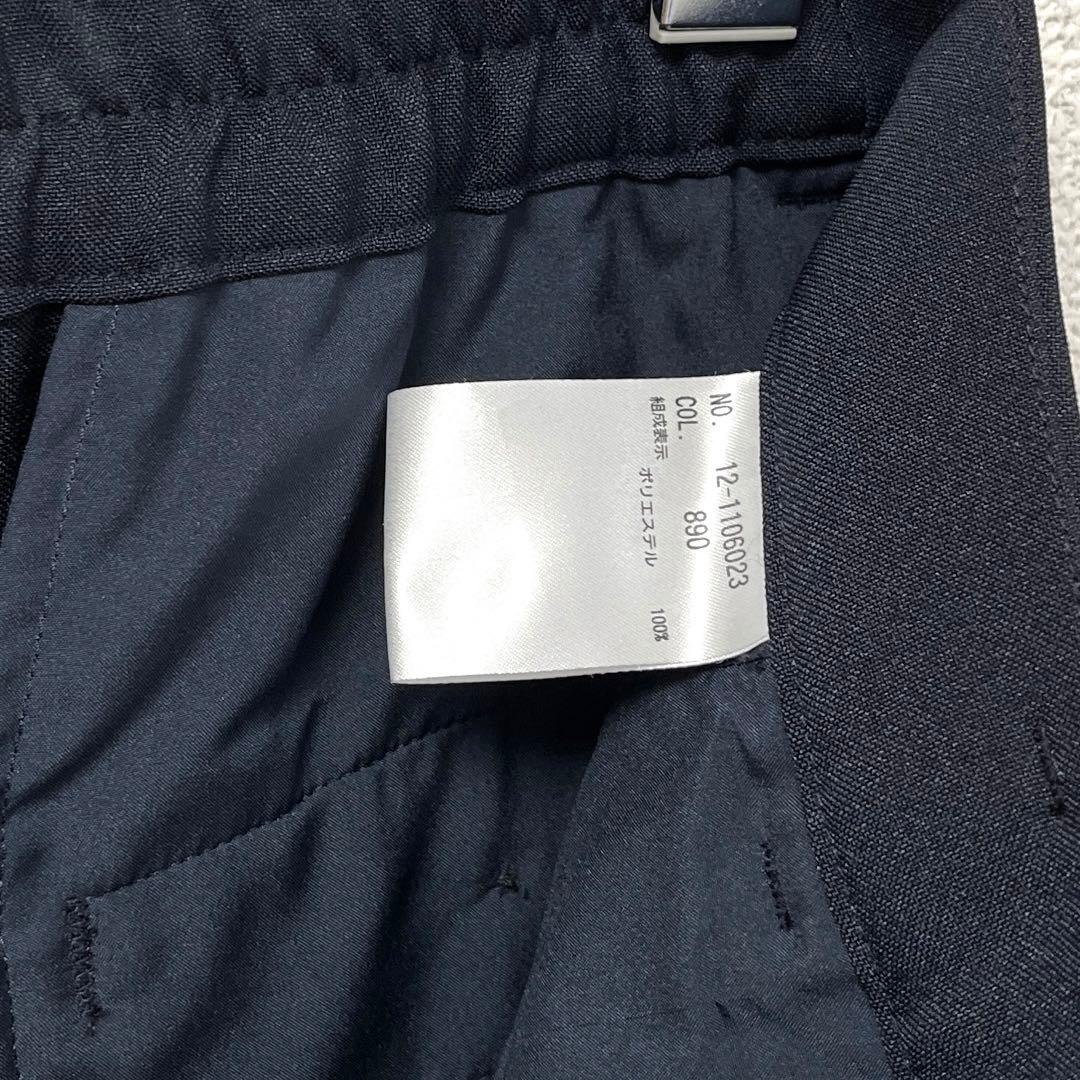 プラステ　セットアップ　スーツ　レディース　ネイビー　ノーカラー 卒業式