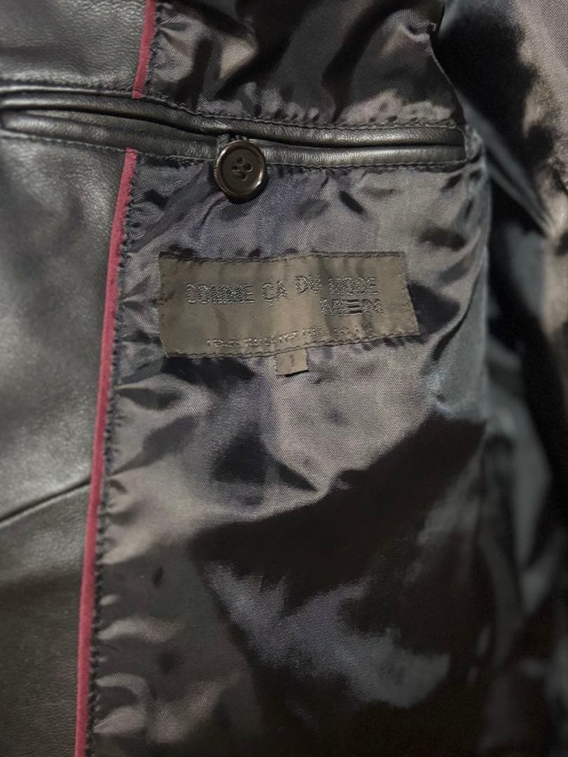 美品 COMME CA MEN 羊革スーツセットアップ 黒 L