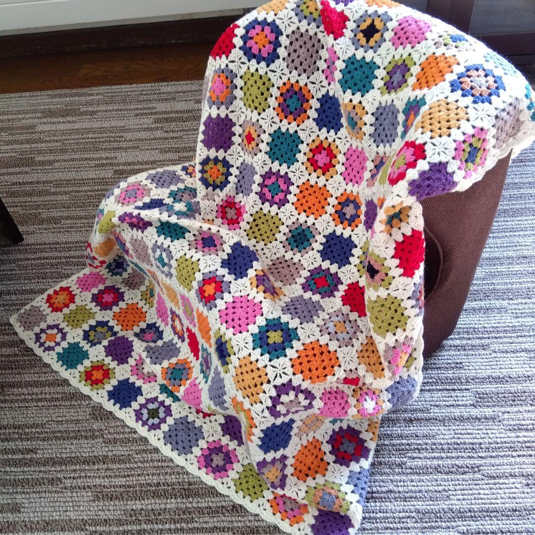 モチーフ編みブランケット マルチカバー