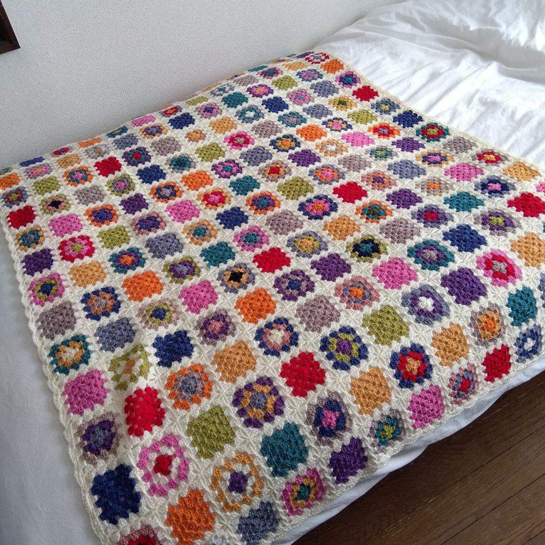 モチーフ編みブランケット マルチカバー