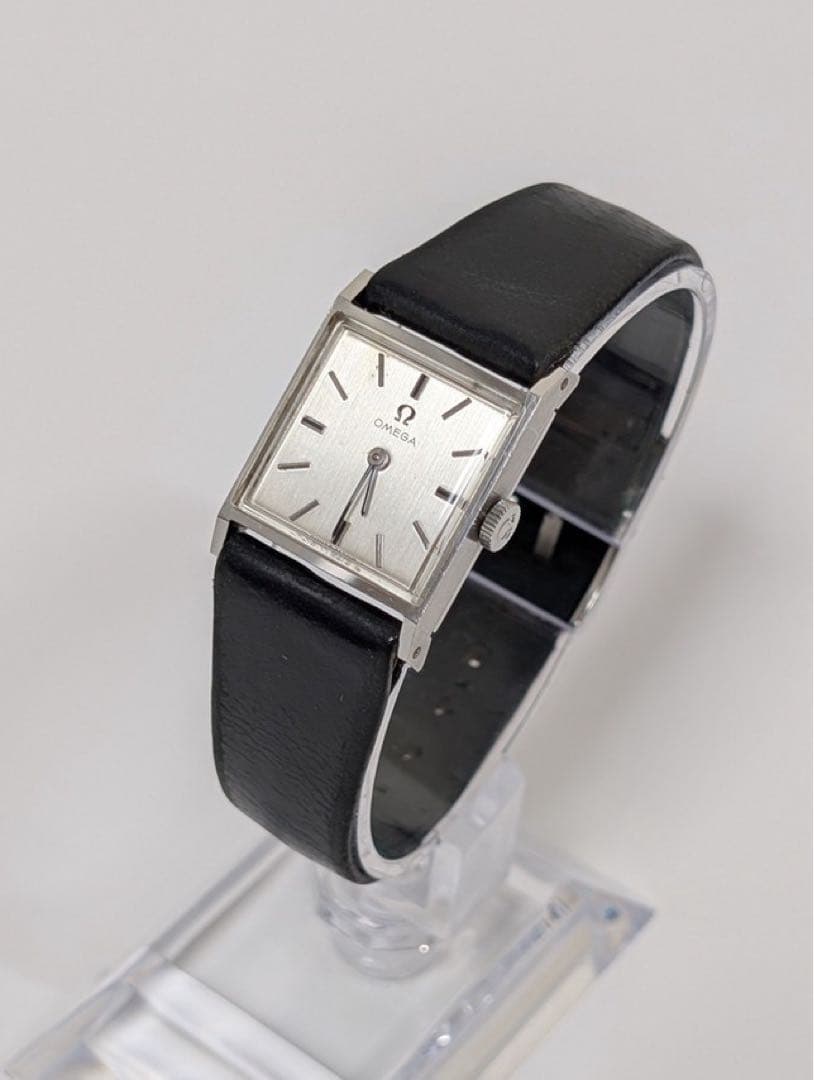 OMEGA オメガ レディース 手巻き 角型 純正ベルト 70年代 ビンテージ