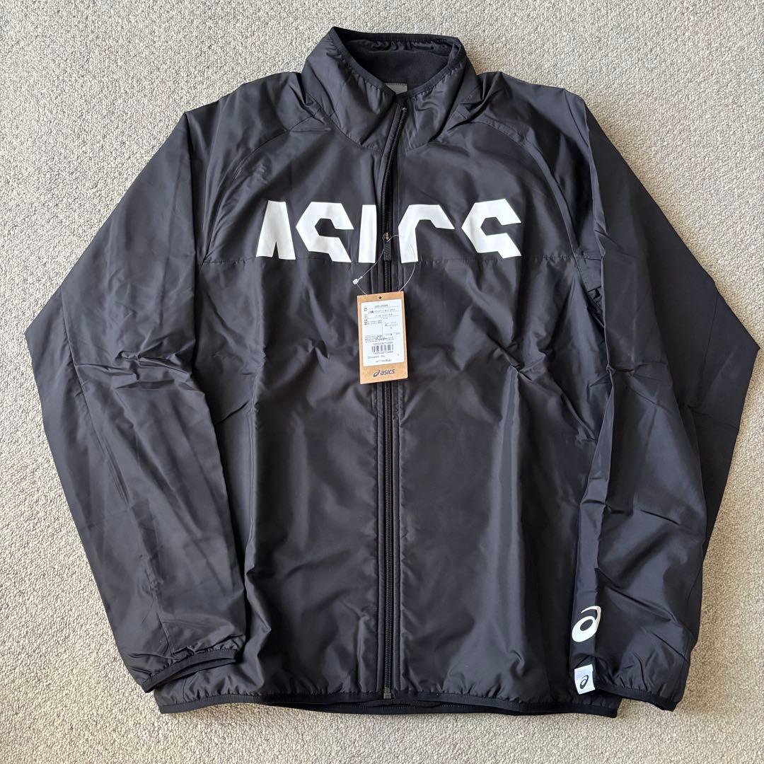 廃盤品 Lサイズ 新品ASICS ウインドブレーカー 上下セット 黒