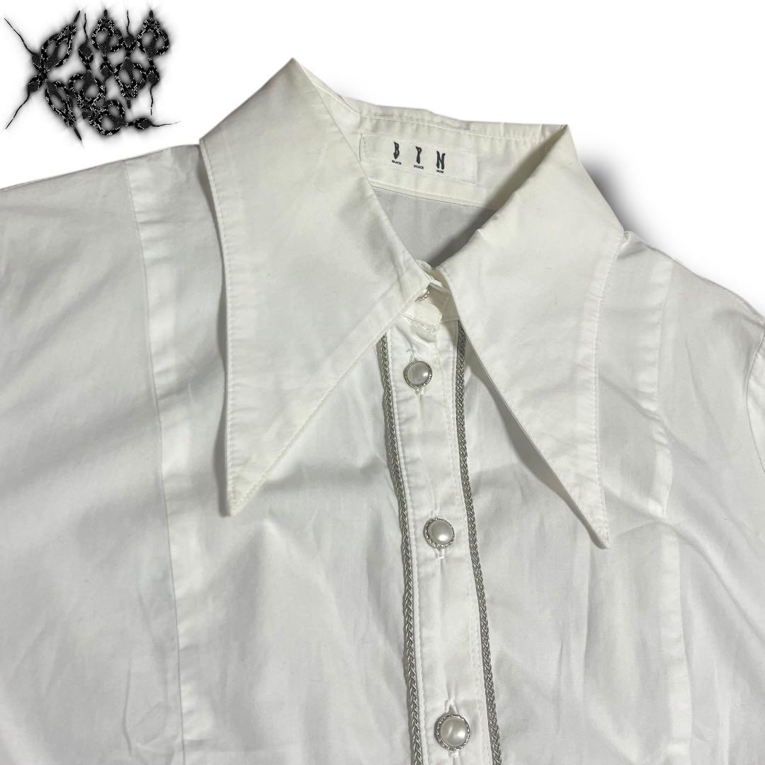 トップス Black Peace Now Big Collar Lace-up Shirt