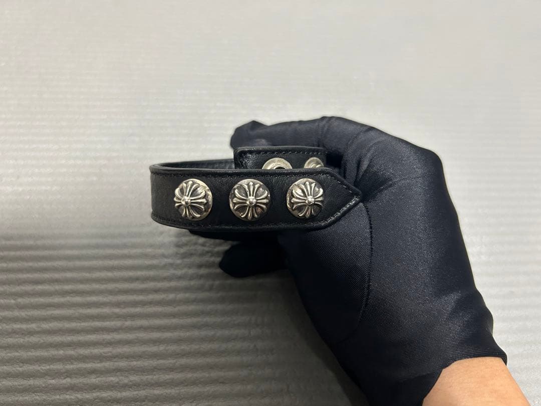 O*☆様 クロムハーツ 3ボタン 2スナップ レザー ブレスレット クロスボール