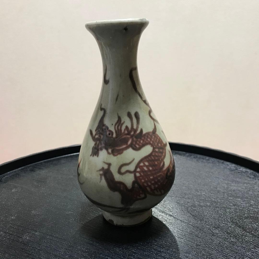 骨董品　中国美術　龍紋　花瓶