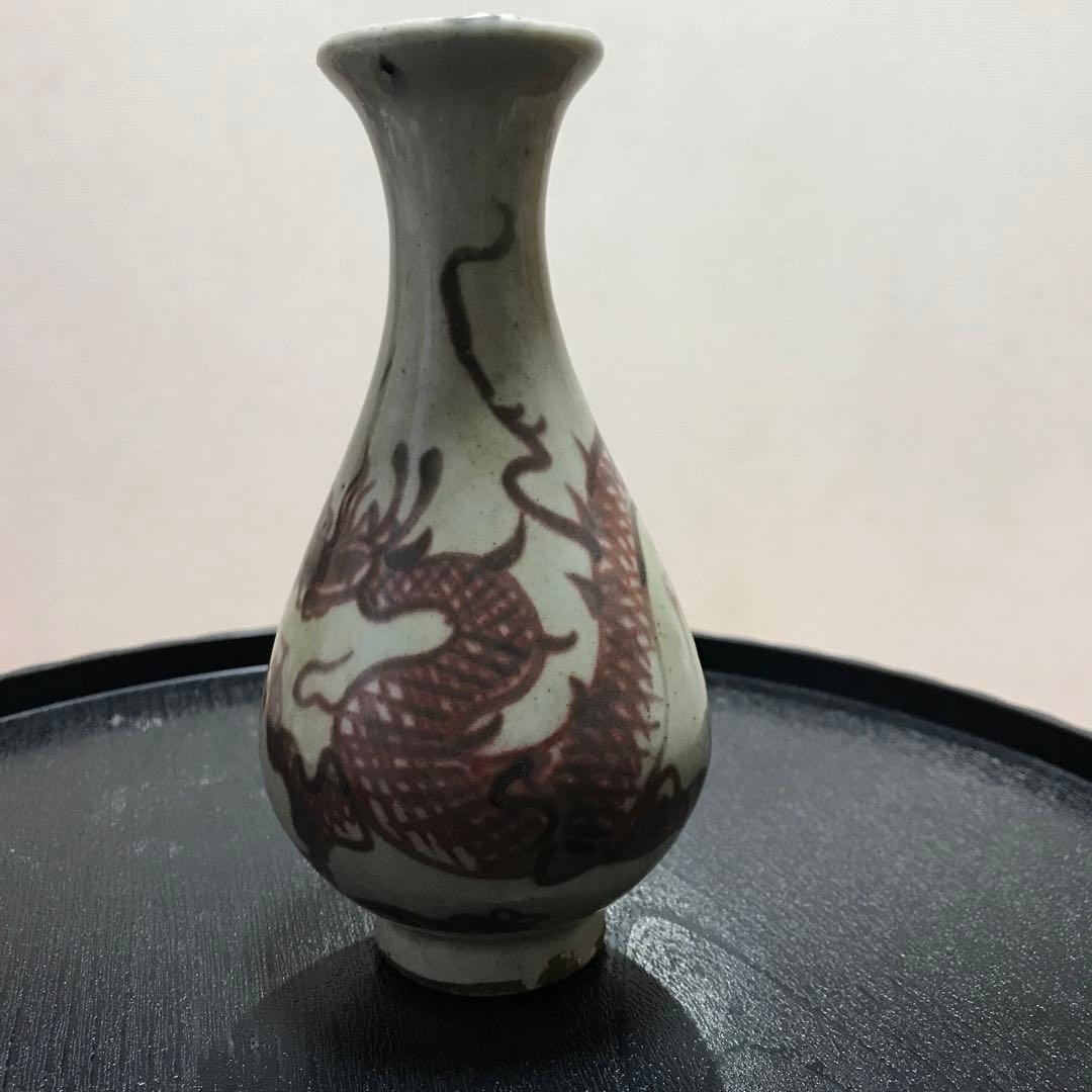 骨董品　中国美術　龍紋　花瓶