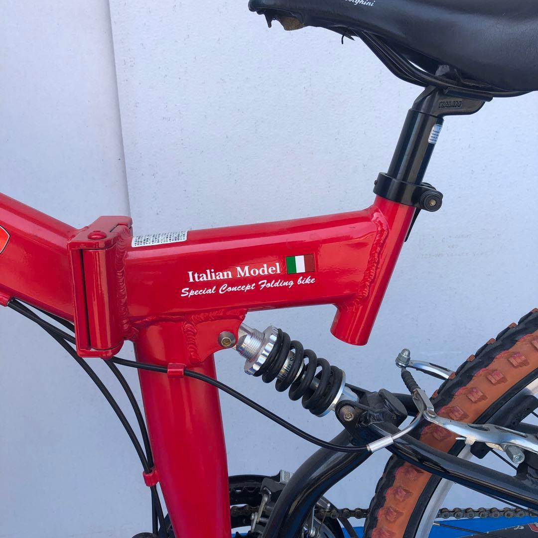 トニーノ・ランボルギーニ折畳自転車アルミWサスFD-MTB26（18speed）