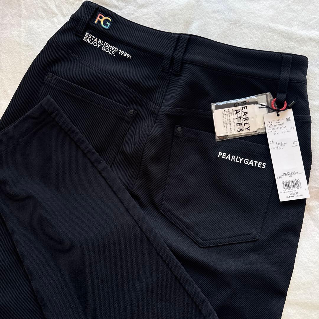 タグ付き　現行モデル　パーリーゲイツ　パンツ　黒　ブラック　3 S〜M相当
