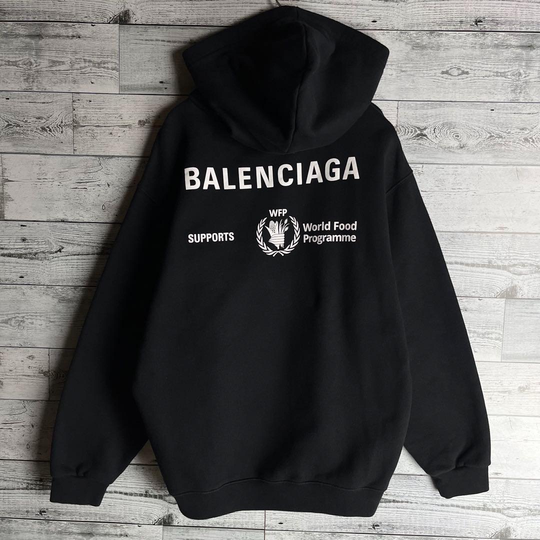 【希少デザイン】バレンシアガ☆ 両面プリントロゴ入り スウェット パーカー