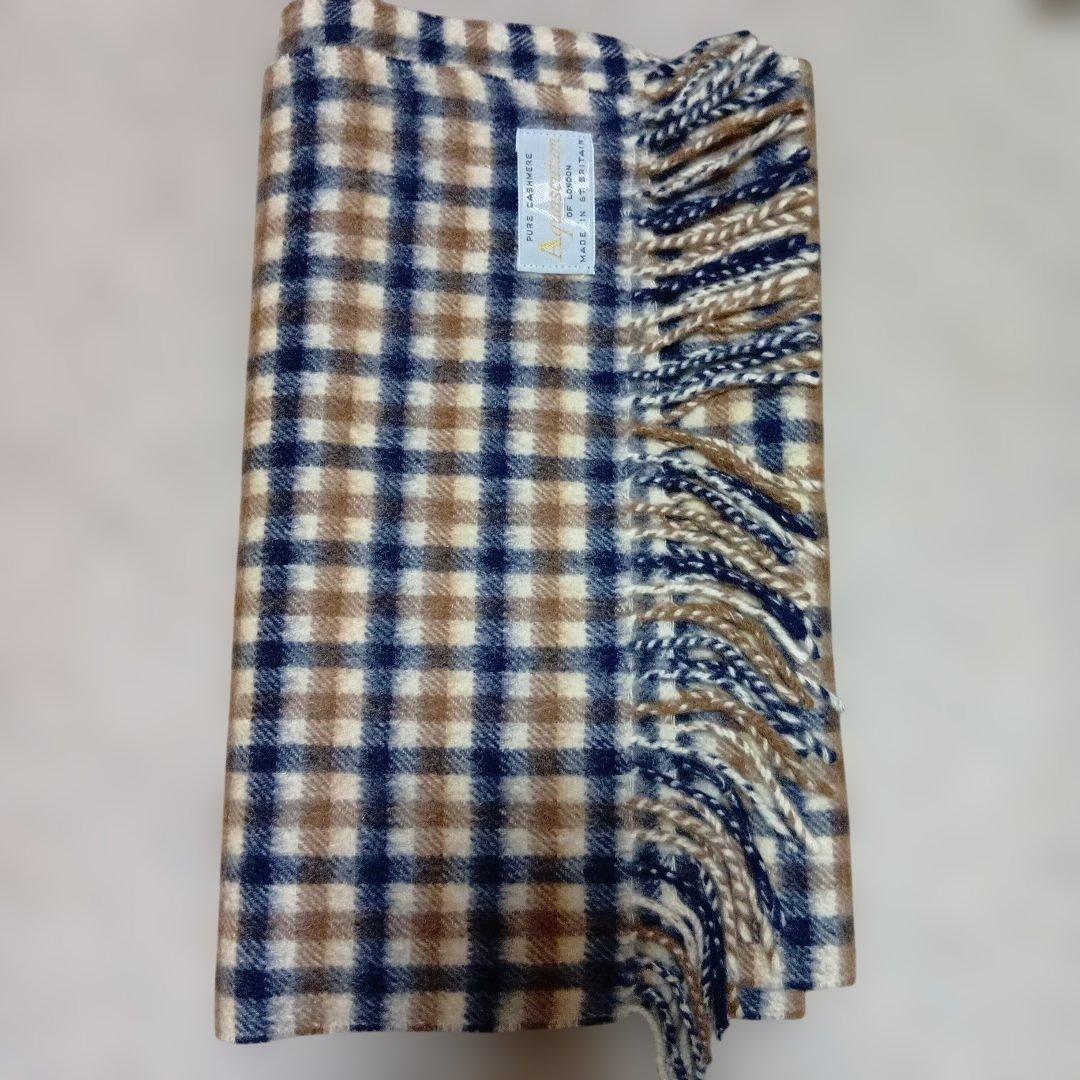 アクアスキュータムマフラーカシミヤ100%