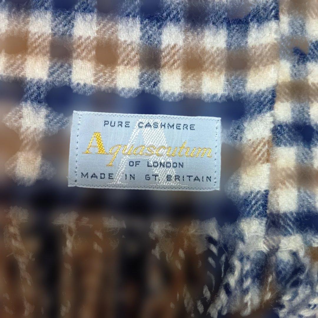 アクアスキュータムマフラーカシミヤ100%