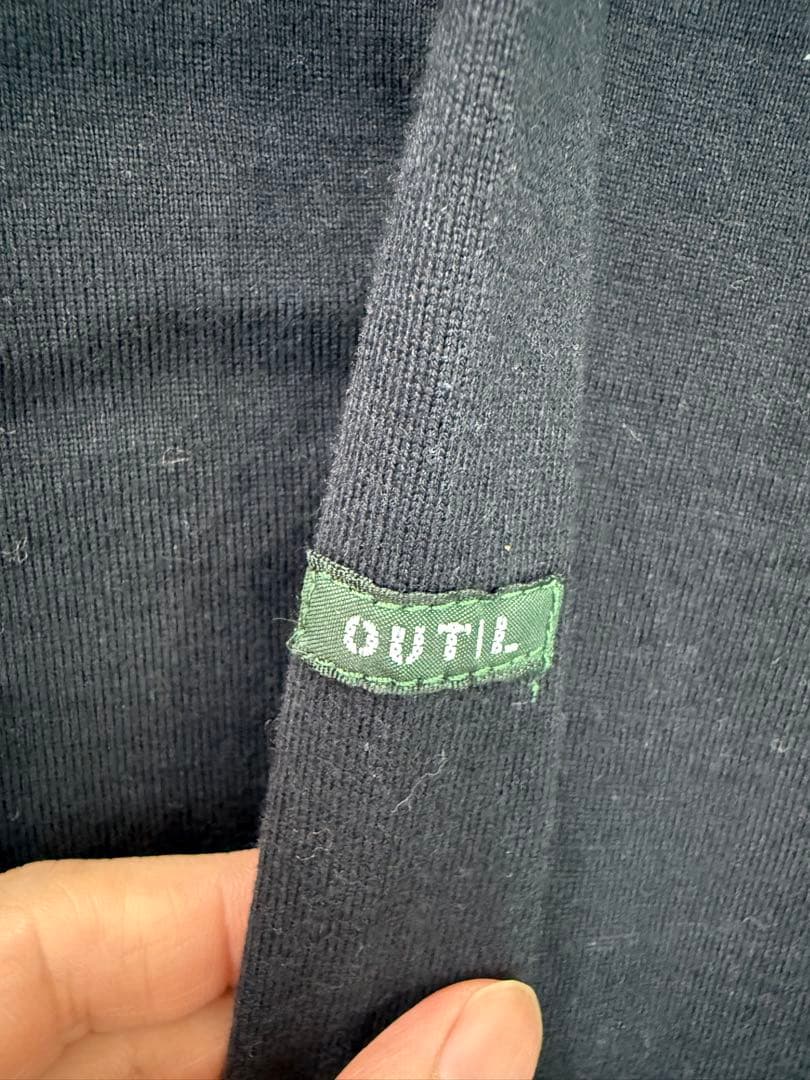 outil toricot モックネックバスクシャツ　ブラック　size2