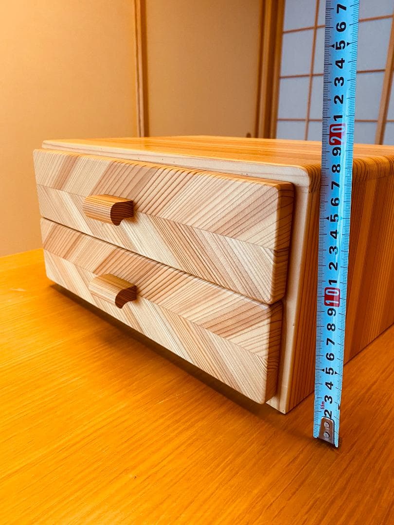 杉　矢羽模様の組子　小引き出し　※値下げしました！