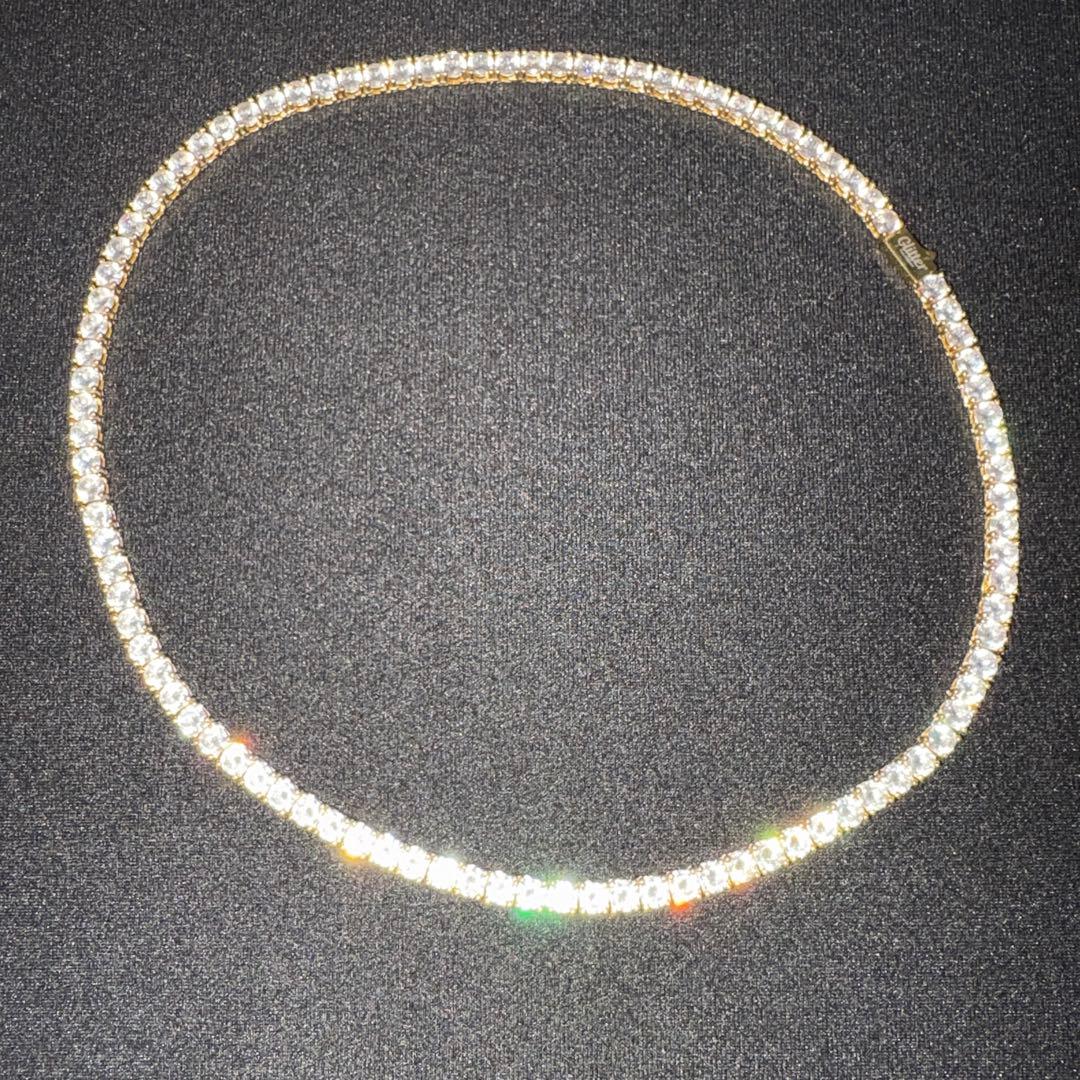 Glitter ゴールドジルコニアネックレス 約52cm