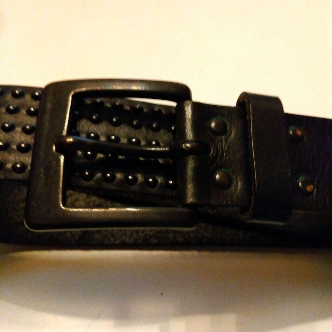undercover 黒レザースタッズベルト