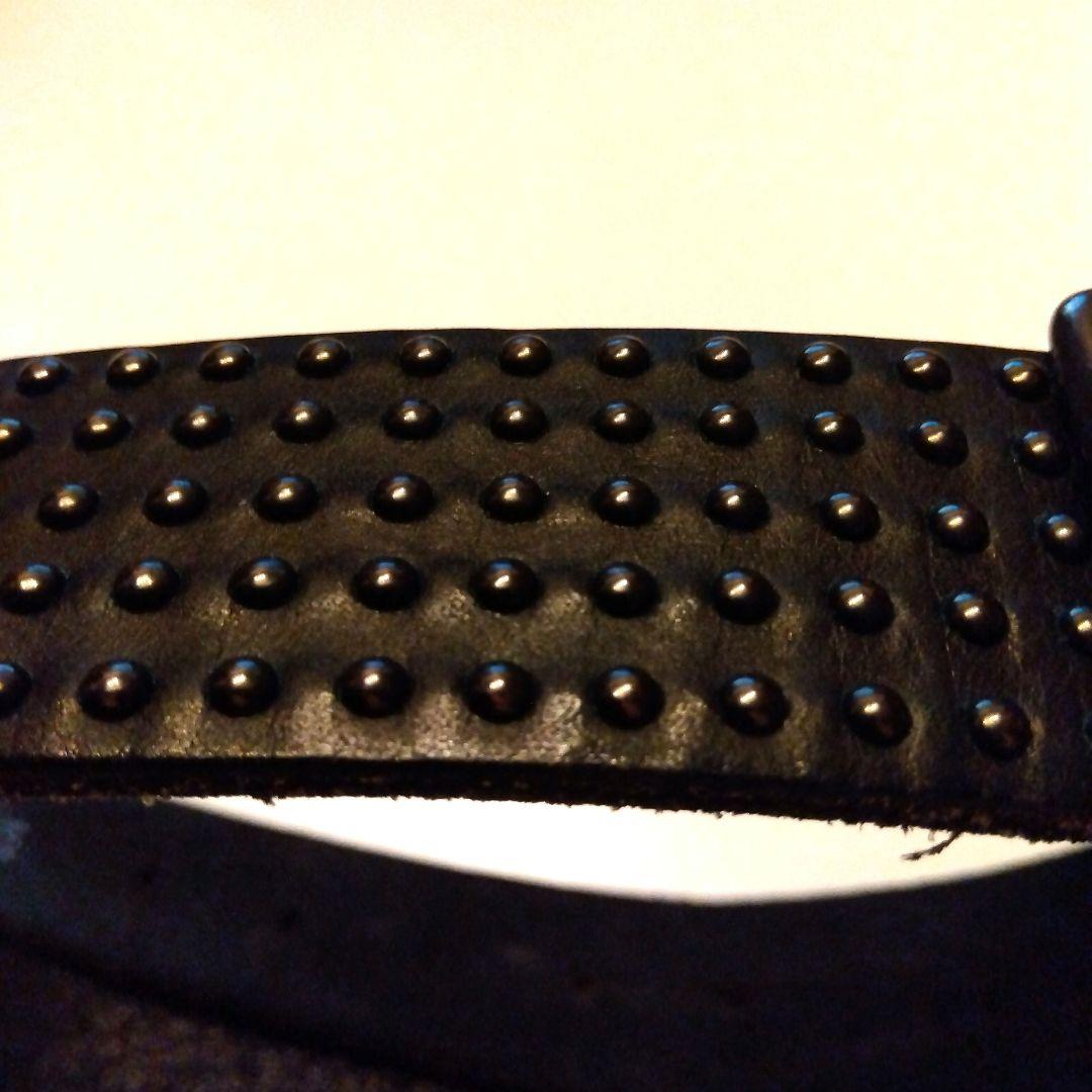 undercover 黒レザースタッズベルト