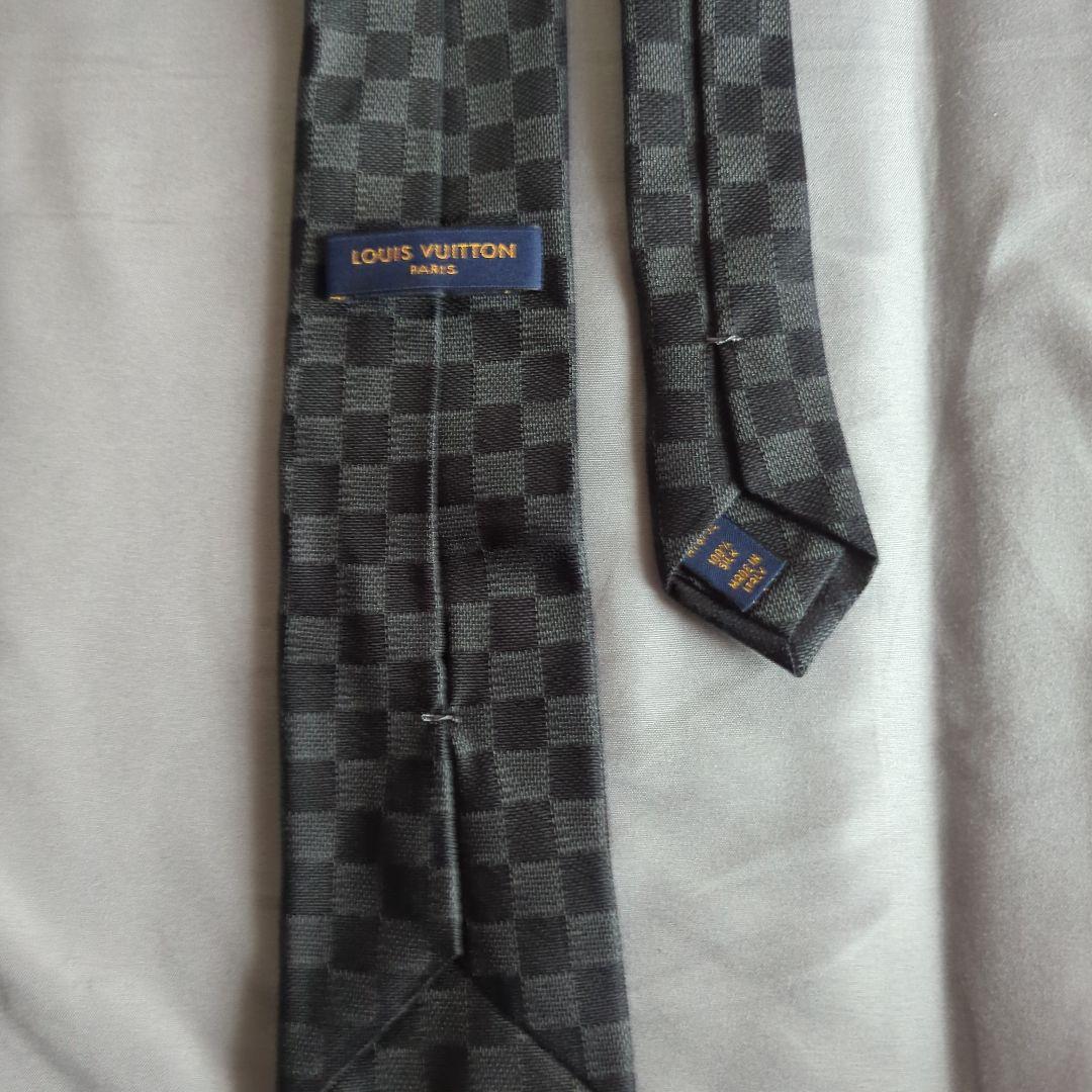 LOUIS VUITTON チェック柄 ネクタイ グレー