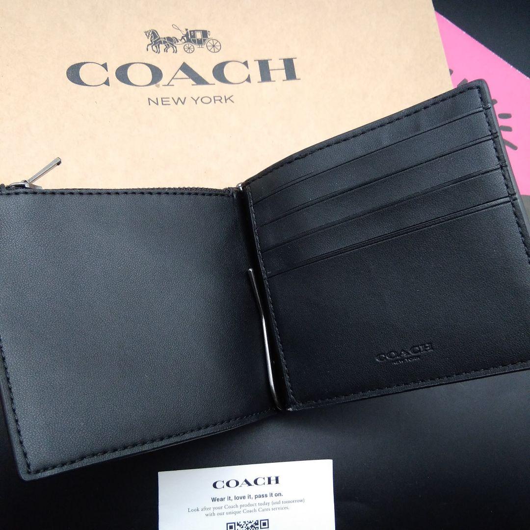 新作　新品　COACH　折り財布　メンズ　人気の小銭入れ付き