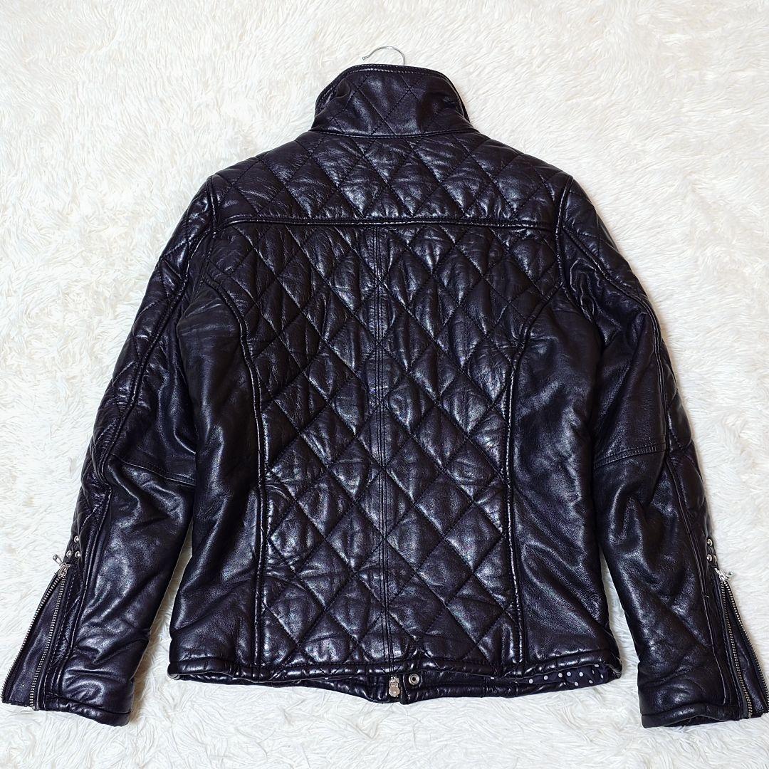 希少 ヴァンキッシュ【M】羊革 キルティングレザージャケット 黒 ☆美品☆