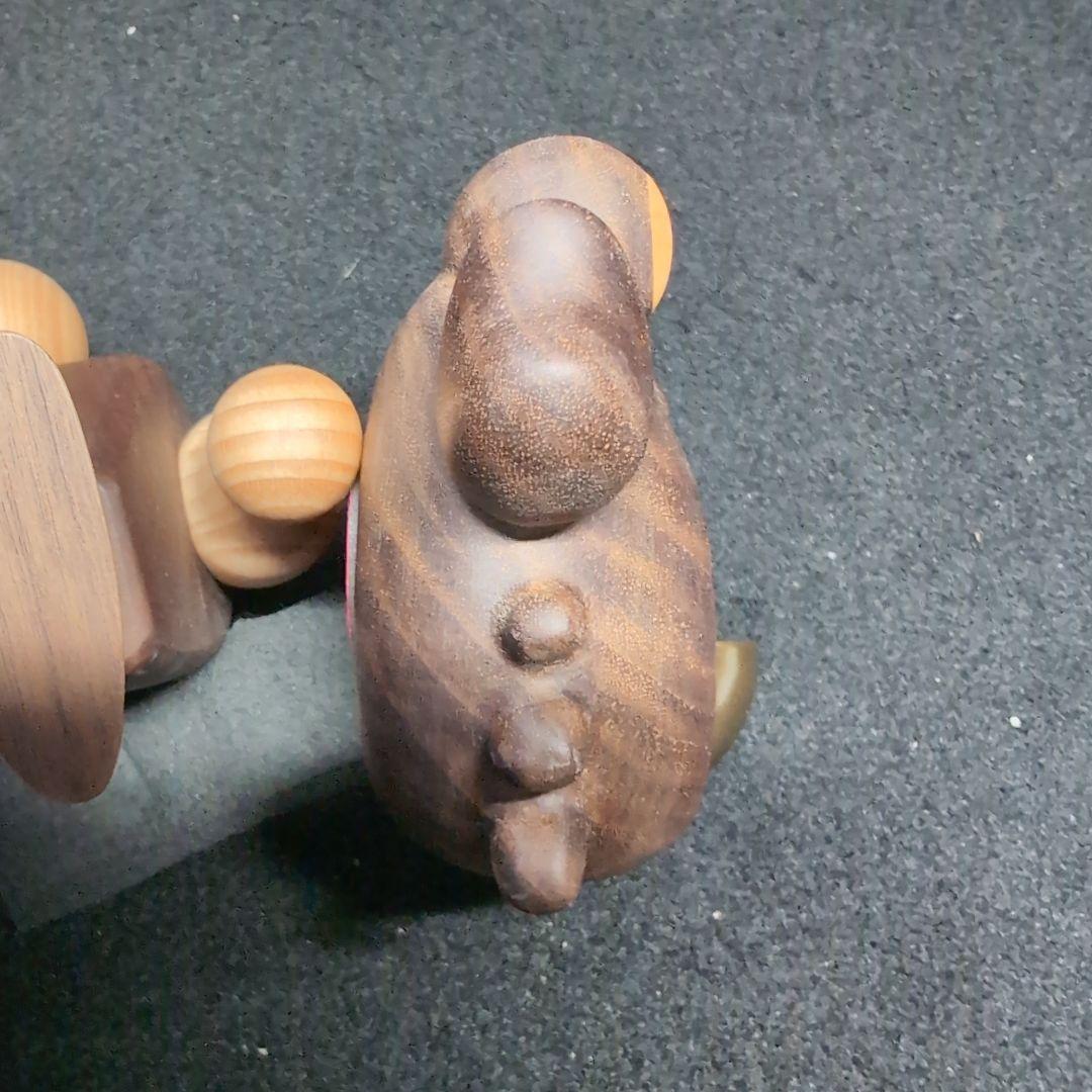 【WOODPEPE】ドアベル カニ　木製　人形　原始人Primitive 低め