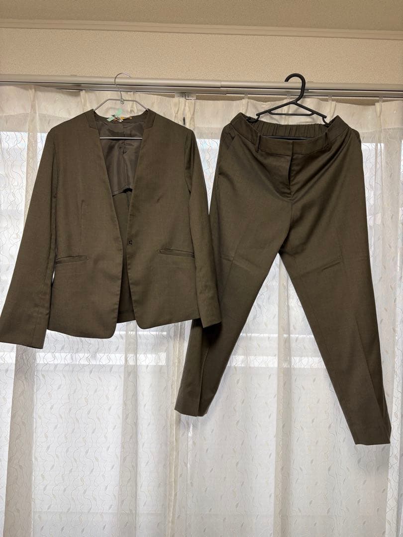 【1回短時間着用】ORIHICA ノーカラースーツ　LL