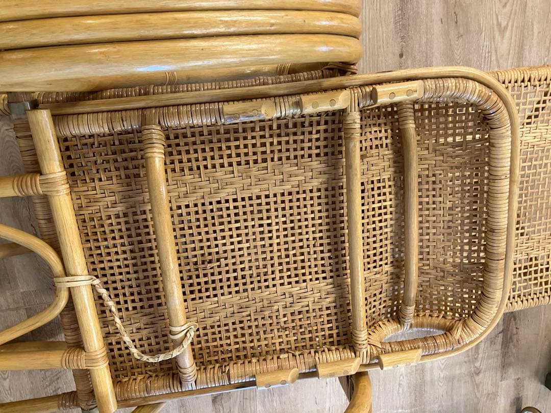 ラタン　リクライニングチェア　ジャンク品