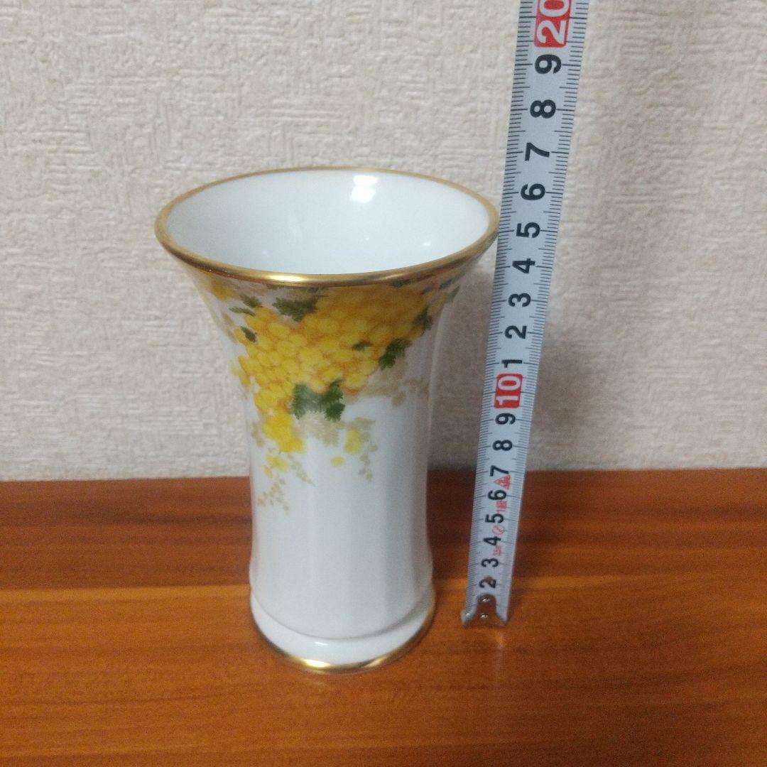 花柄陶器 花瓶 大倉陶園 ミモザ花瓶 小ぶり OKURA JAPAN